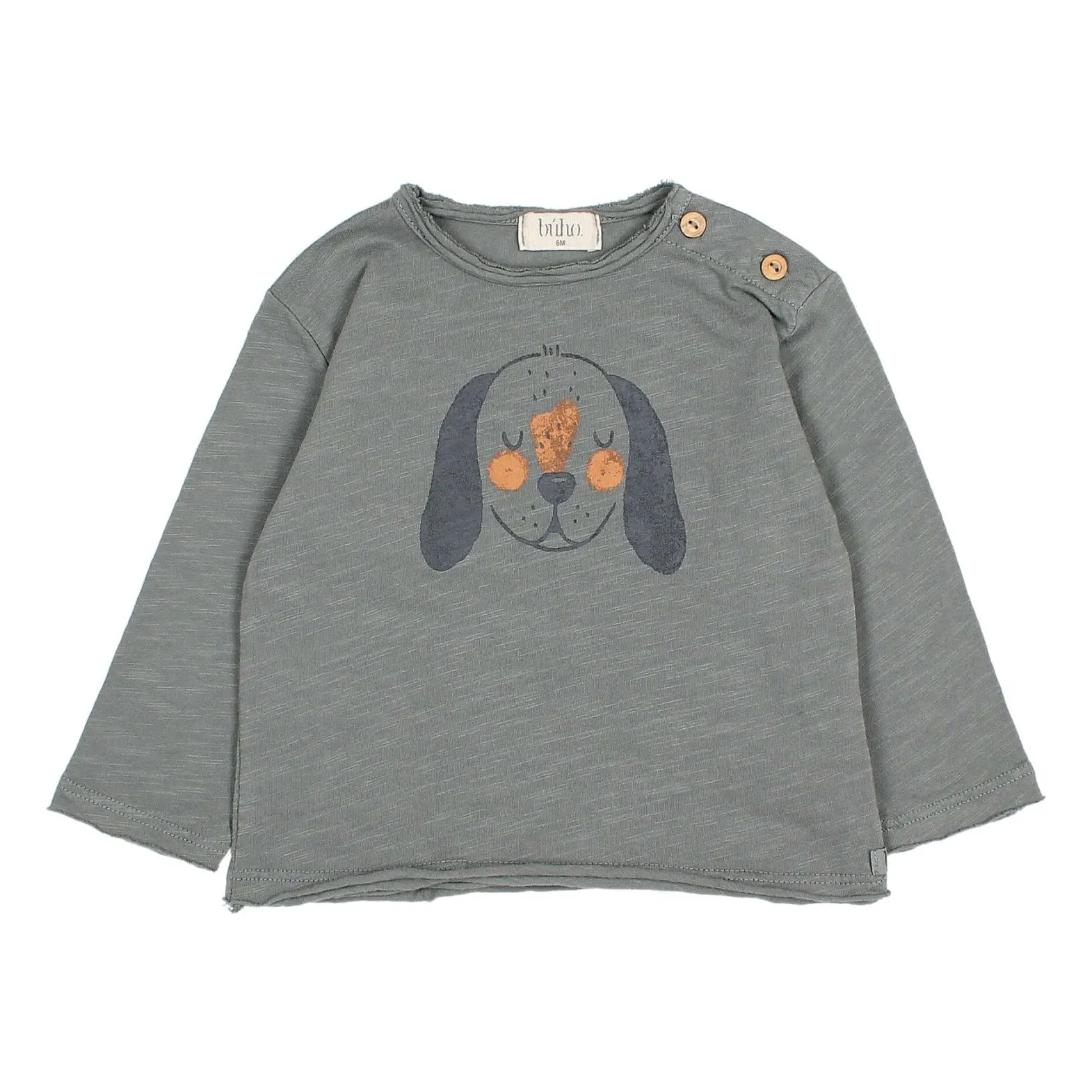 Búho - T-shirt manches longues - Coton biologique - Gris - 6 mois