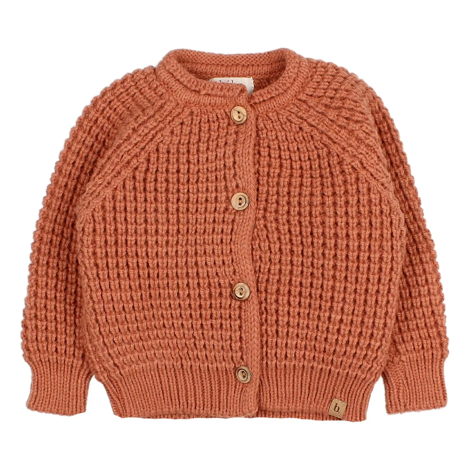 Búho Terracotta Baby Knit Cardigan