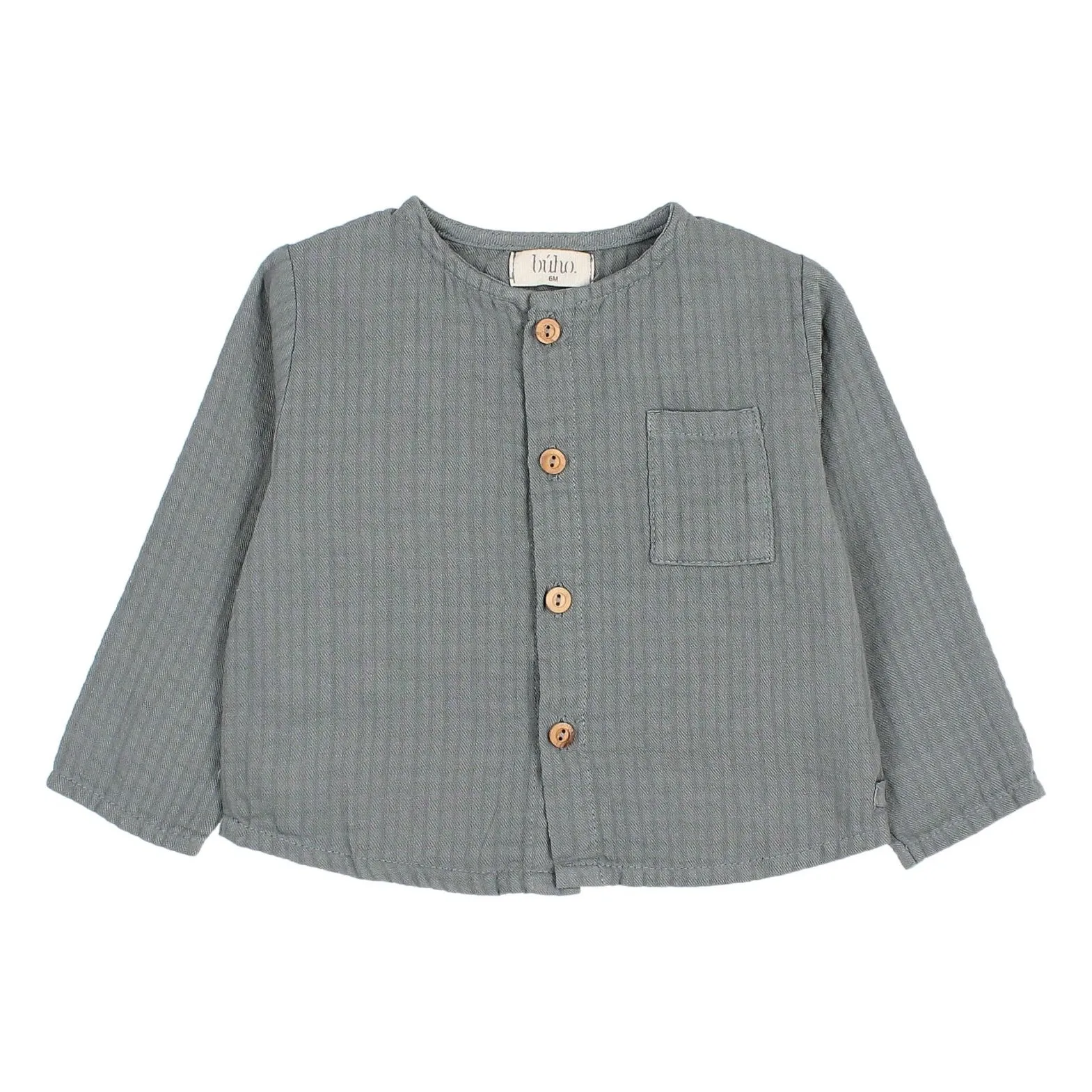 Búho - Chemise Bébé Manches Longues - 6 mois - Gris