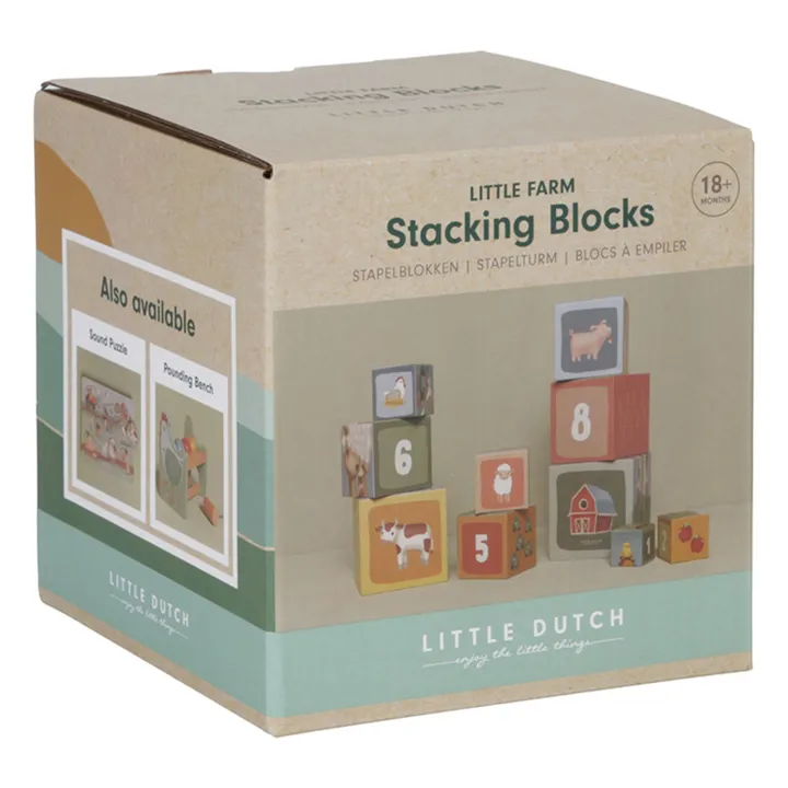 FSC cardboard stacking blocks - Little Farm- Product image n°3