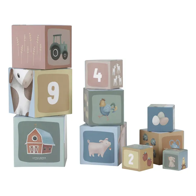 FSC cardboard stacking blocks - Little Farm