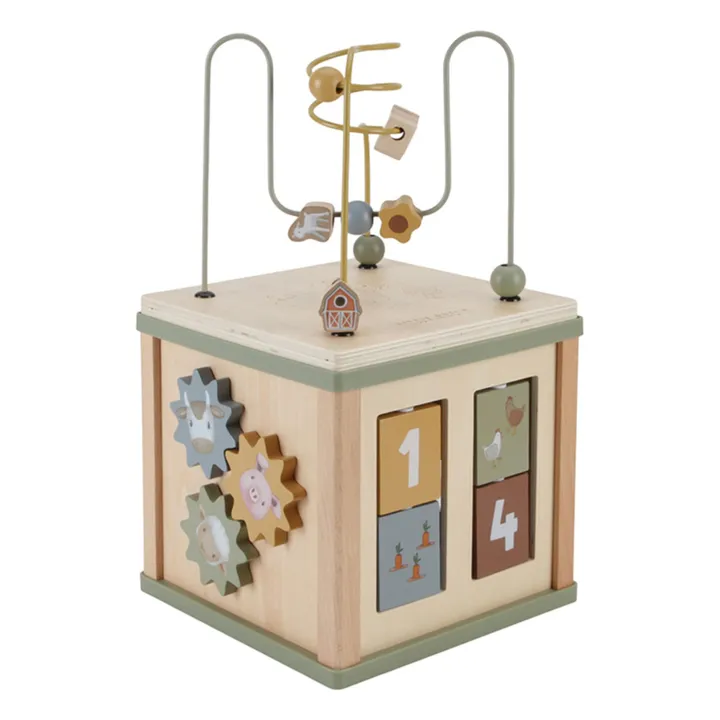 Cubo de actividades de madera FSC - Little Farm- Imagen del producto n°0