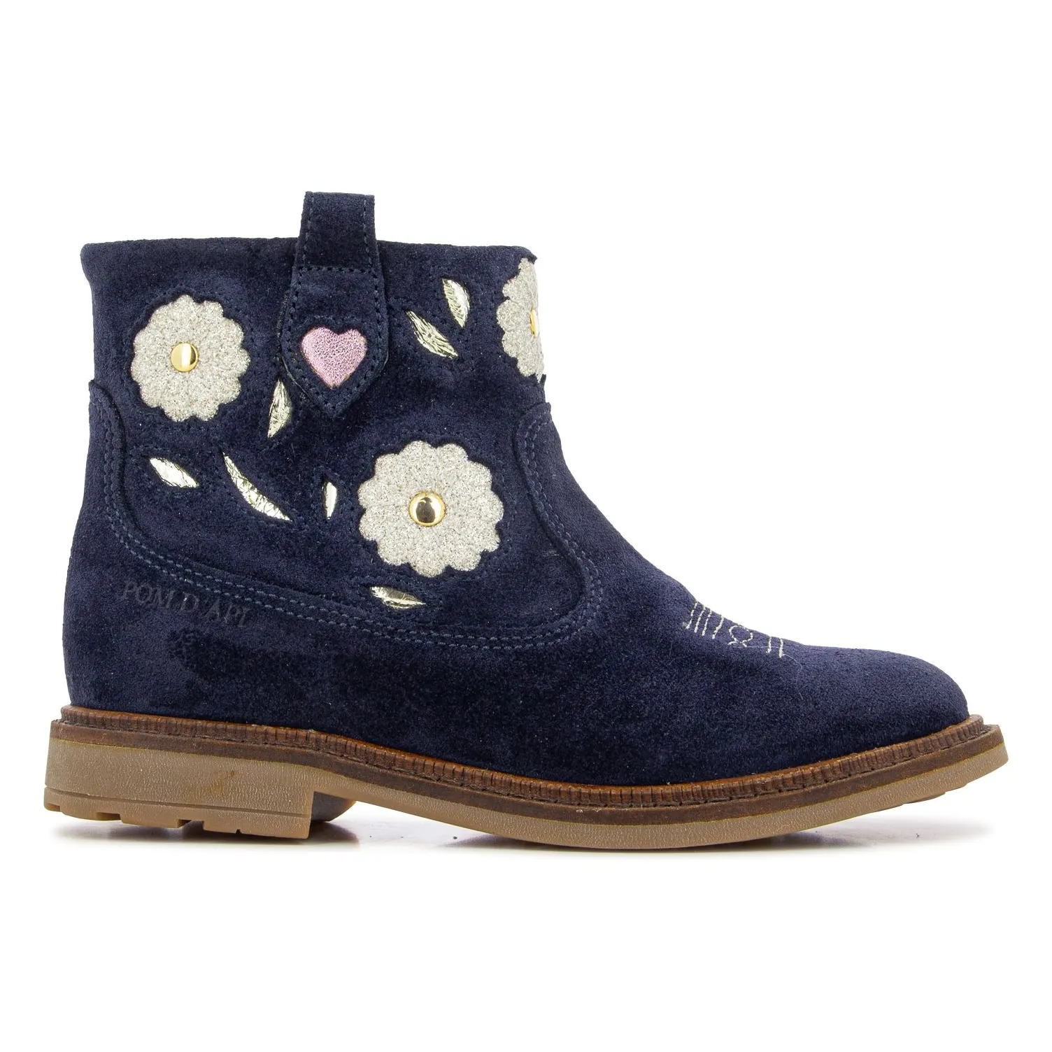 Pom D'api Navy Blue Sister Wendy Ankle Boots