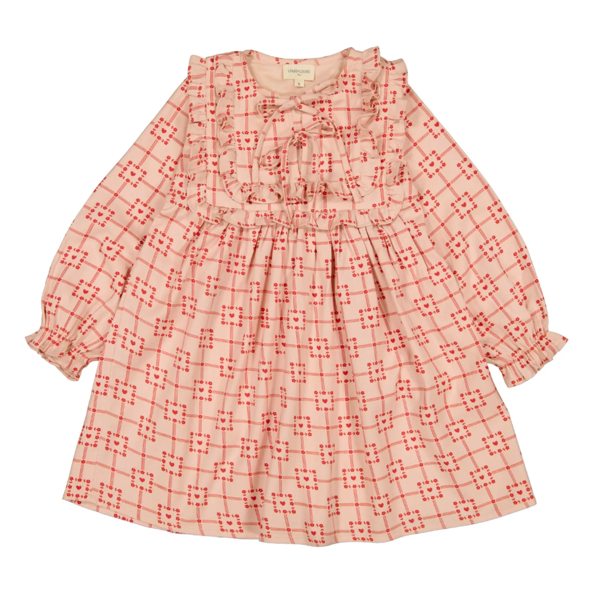 Louis Louise Pink Dress Constanza Carreaux Cœurs