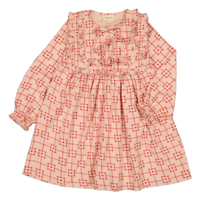 Robe Constanza Carreaux Cœurs | Rose