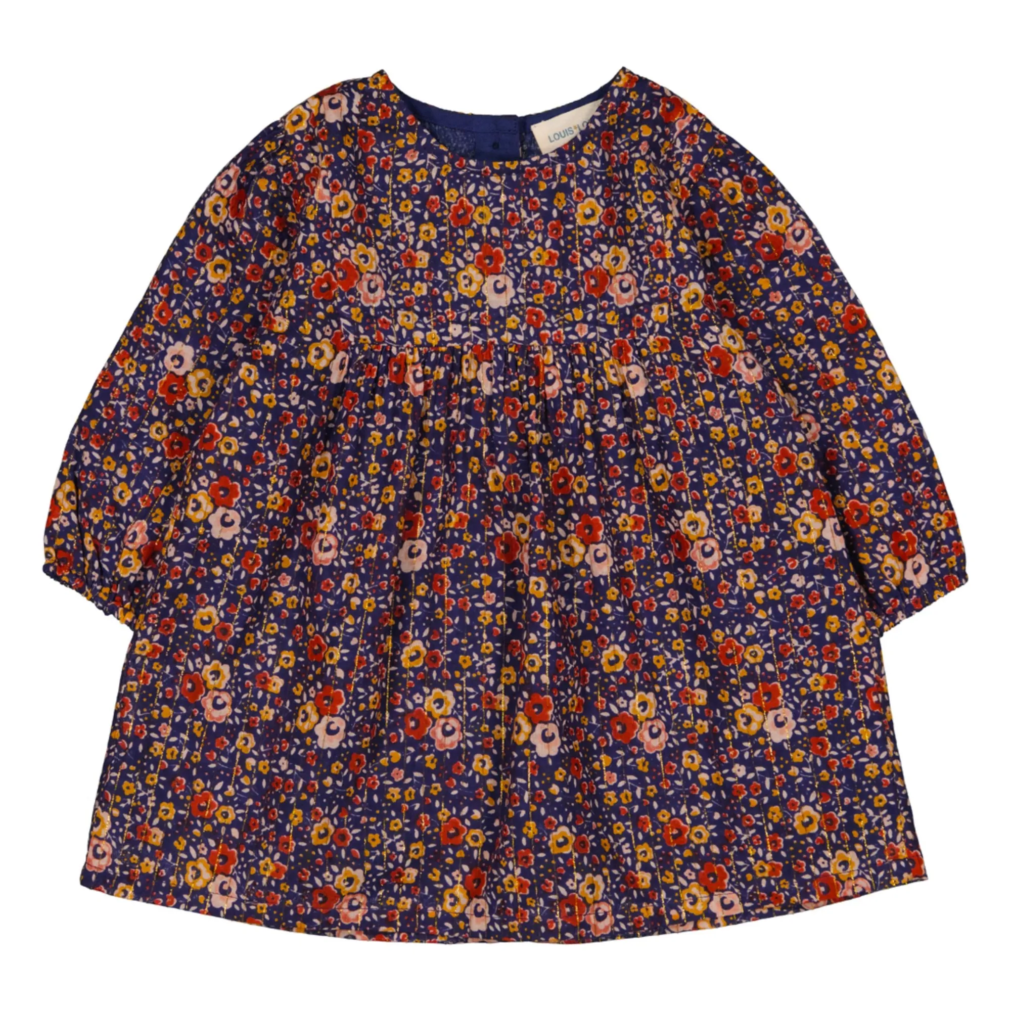 Louis Louise Indigo Blue Axelle Fleurie Lurex Dress