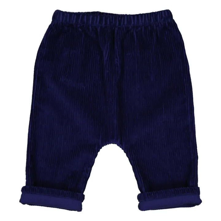 Sarouel Jungle Velours Côtelé | Bleu indigo- Image produit n°0