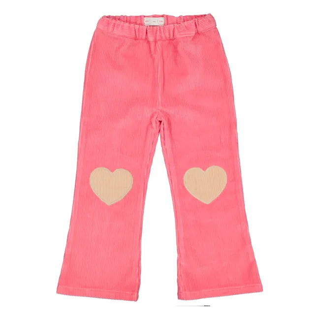 Pantalon Holly Velours Côtelé Cœurs | Rose