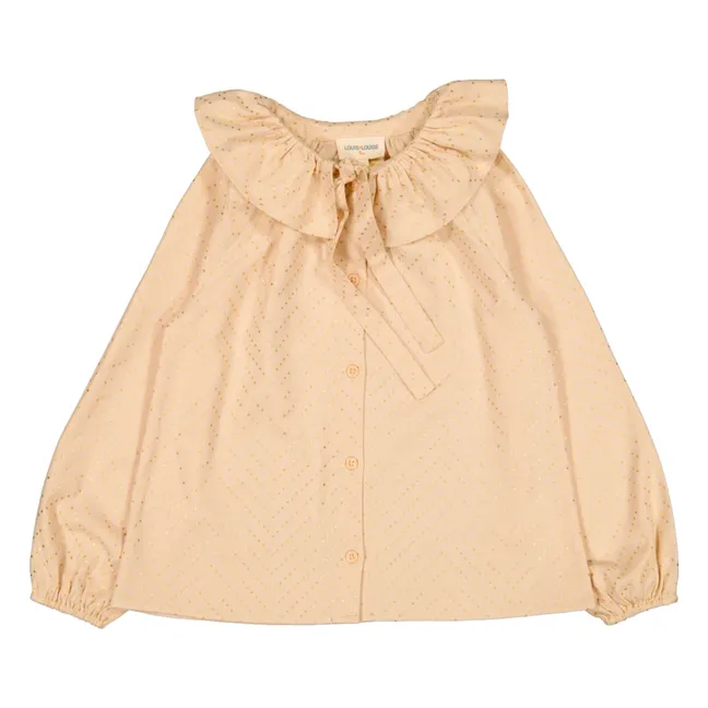 Blouse Angele à Pois Col Volants | Sable