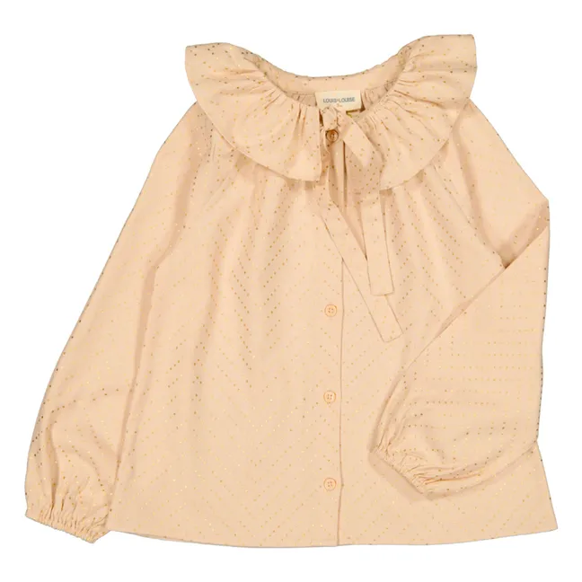 Blouse Angele à Pois Col Volants | Sable