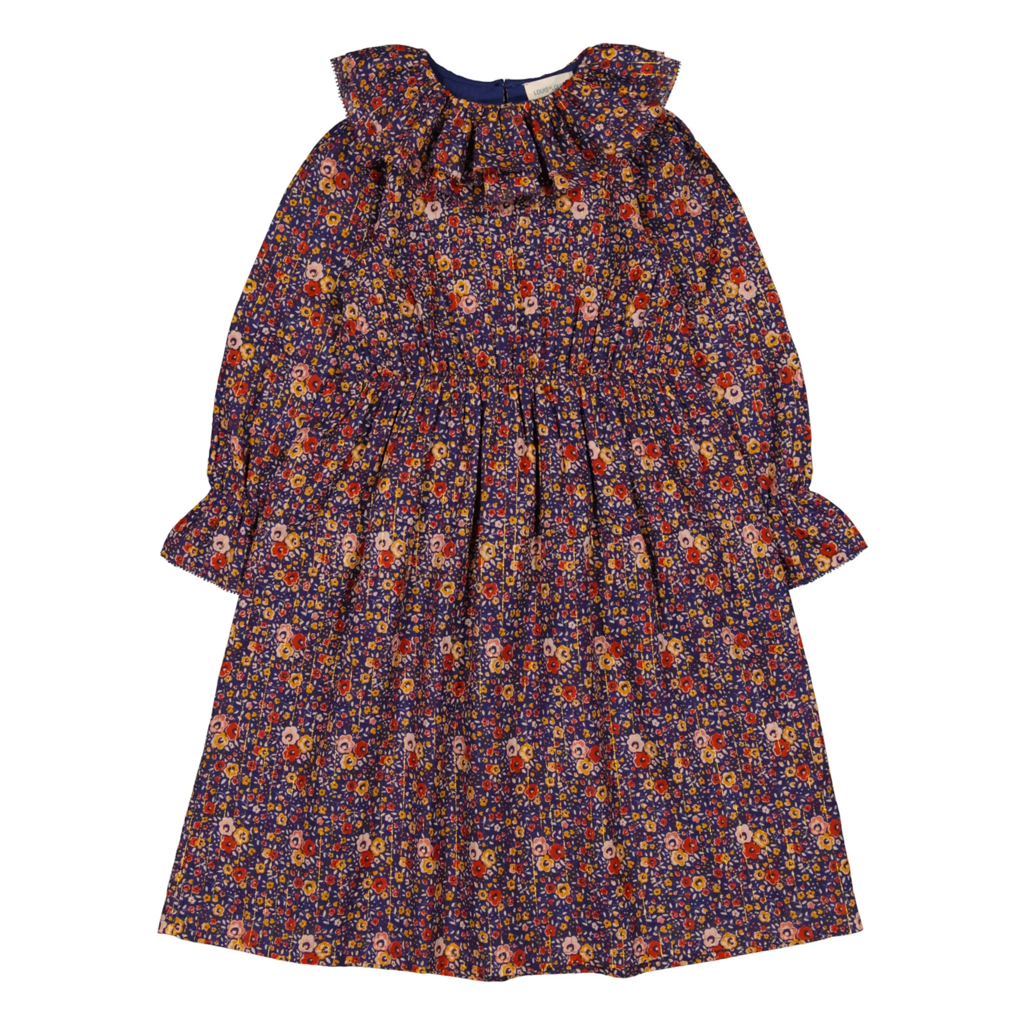 Louis Louise Indigo Blue Songe Fleurie Lurex Dress