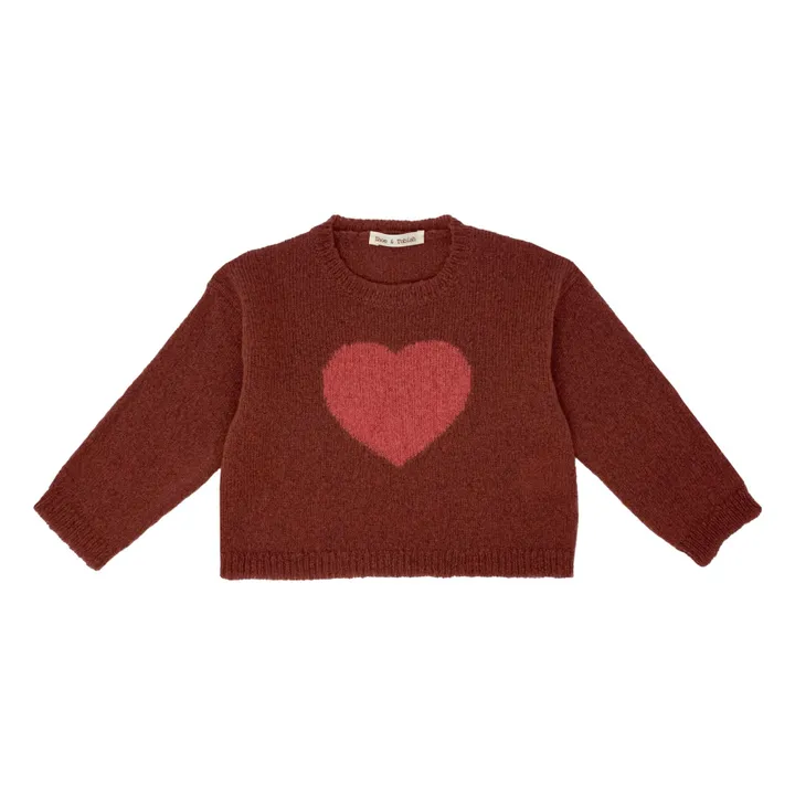Jersey corazón de lana | Burdeos- Imagen del producto n°0