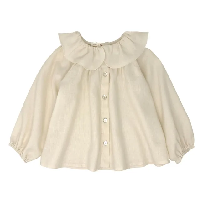 Blusa con volantes | Crudo