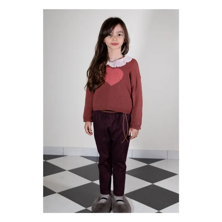 Jersey corazón de lana | Burdeos- Imagen del producto n°1