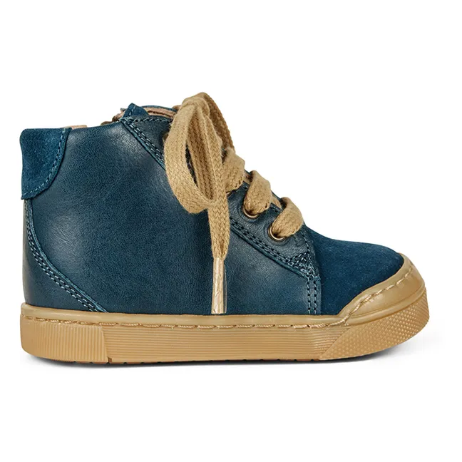 Sneakers con pizzo e zip | Blu