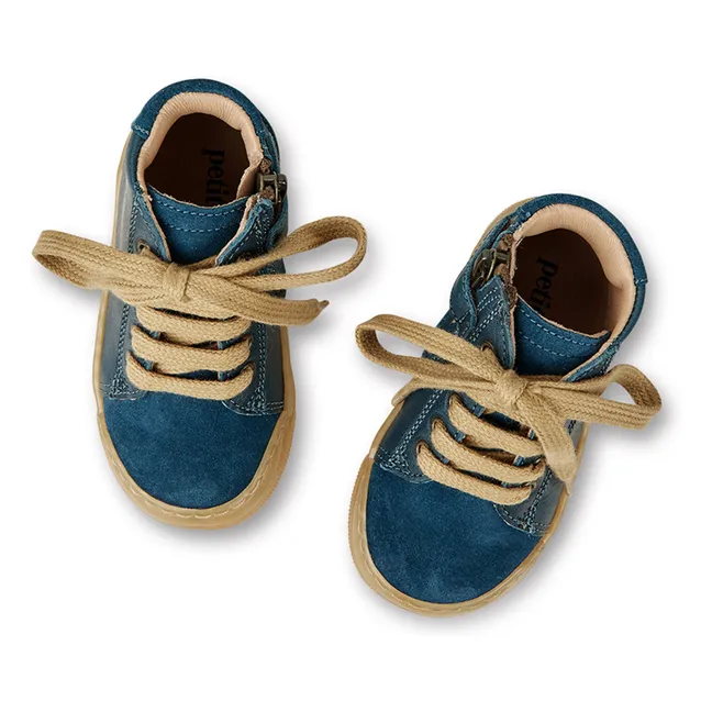 Sneakers con pizzo e zip | Blu