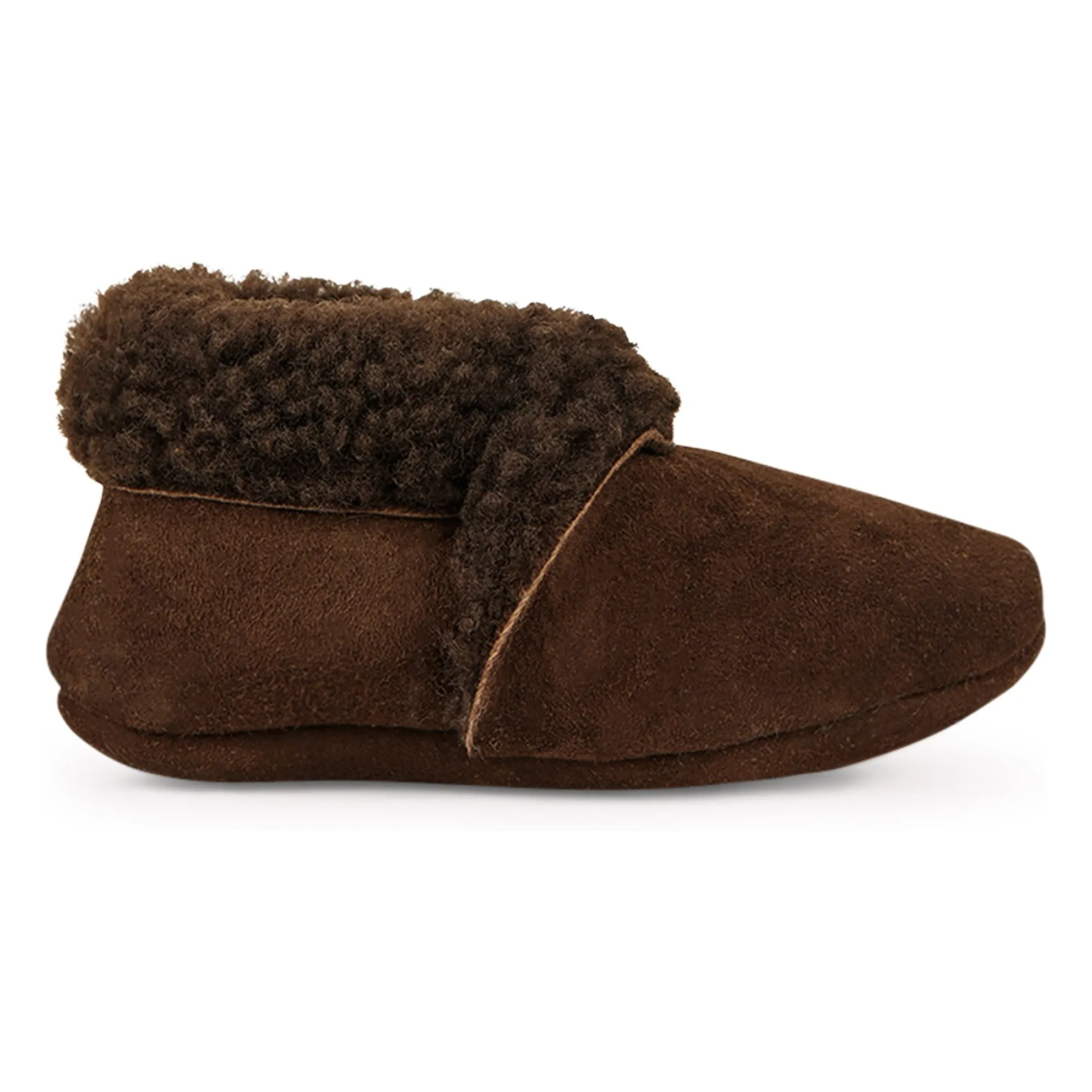 Petit Nord Chocolate Shearling Bootie Filled Slippers