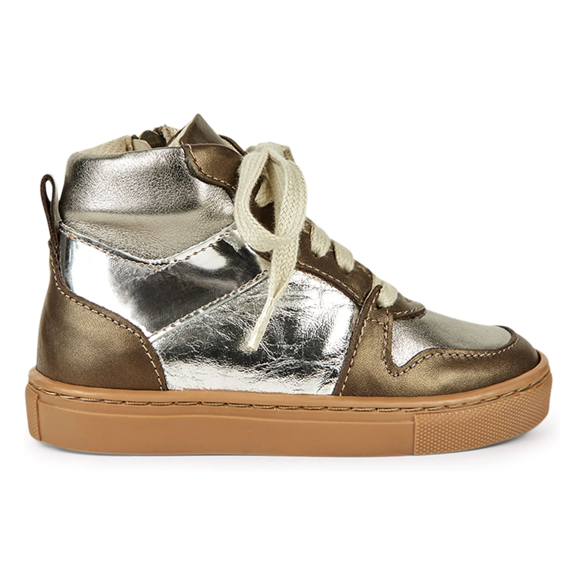 Petit Nord Silver Mountain Lace And Zip Sneakers