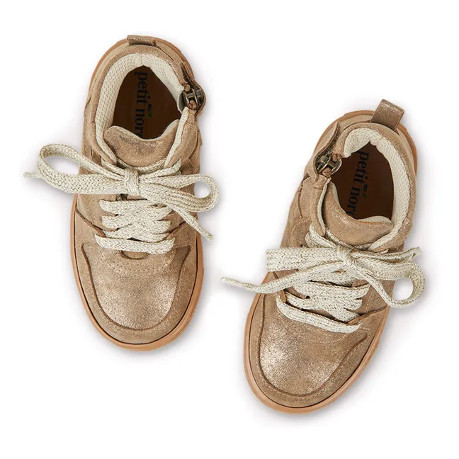 Sneakers con lacci e zip Mountain | Dorato