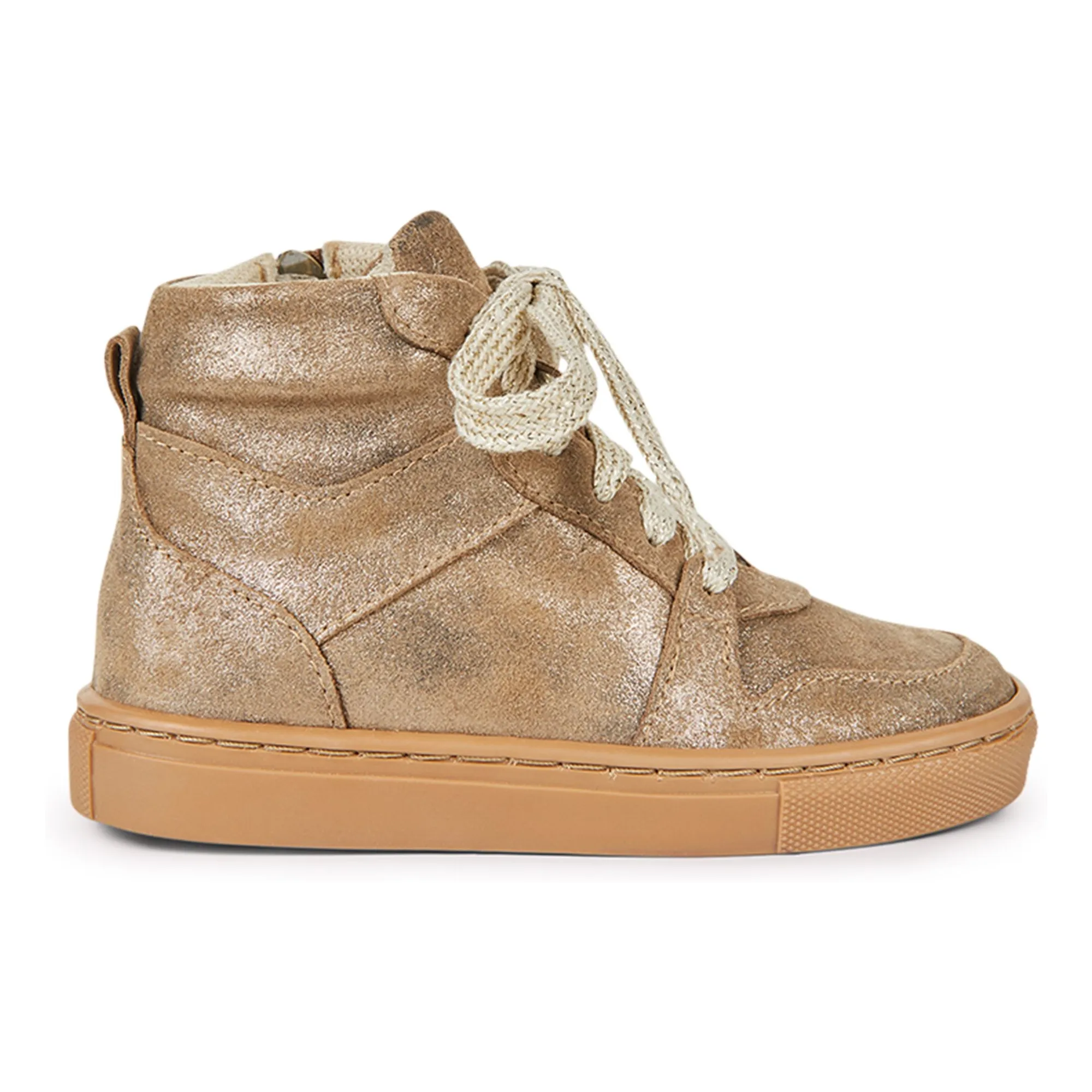 Petit Nord Gold Mountain Lace And Zip Sneakers