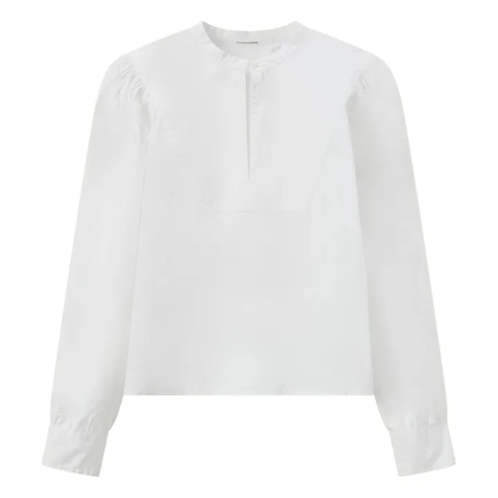 Blusa de popelina de algodón | Blanco- Imagen del producto n°0