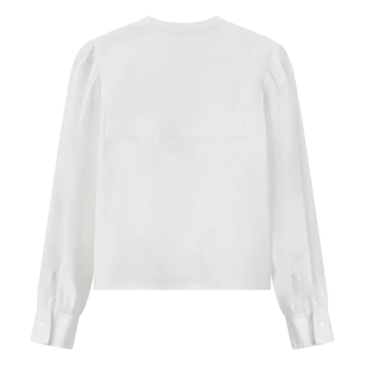 Blusa de popelina de algodón | Blanco- Imagen del producto n°1