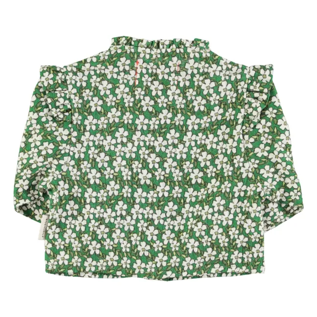 Bluse Blumen | Grün