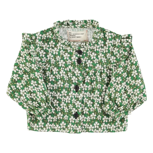 Bluse Blumen | Grün