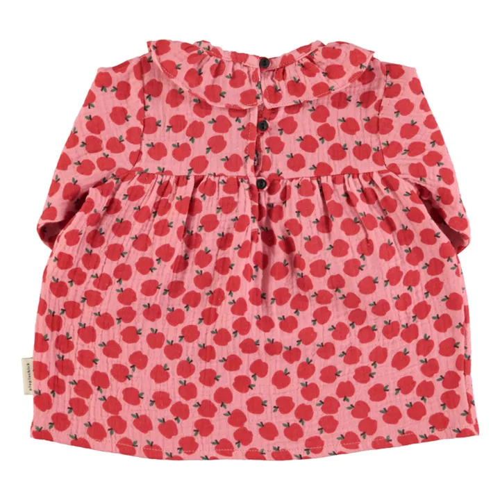 Apple Baby Vestido de gasa de algodón orgánico | Rosa- Imagen del producto n°1