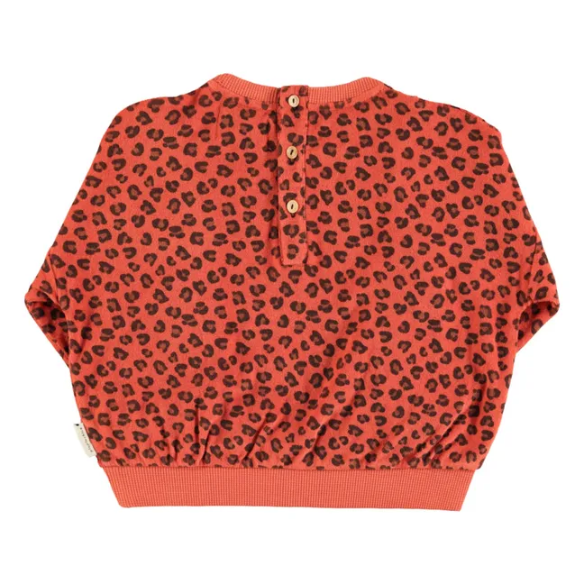 Sweatshirt Leopard Volants Bio-Frottee | Terracotta