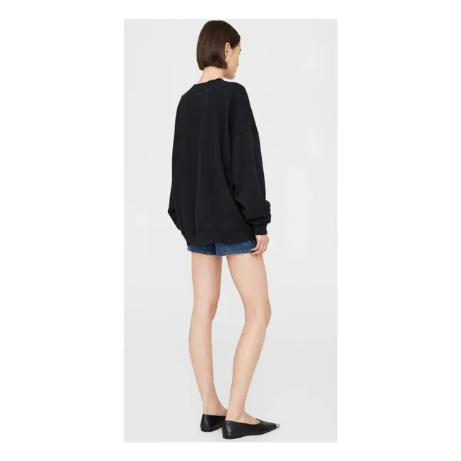 Miles Letterman organic cotton sweatshirt | Black