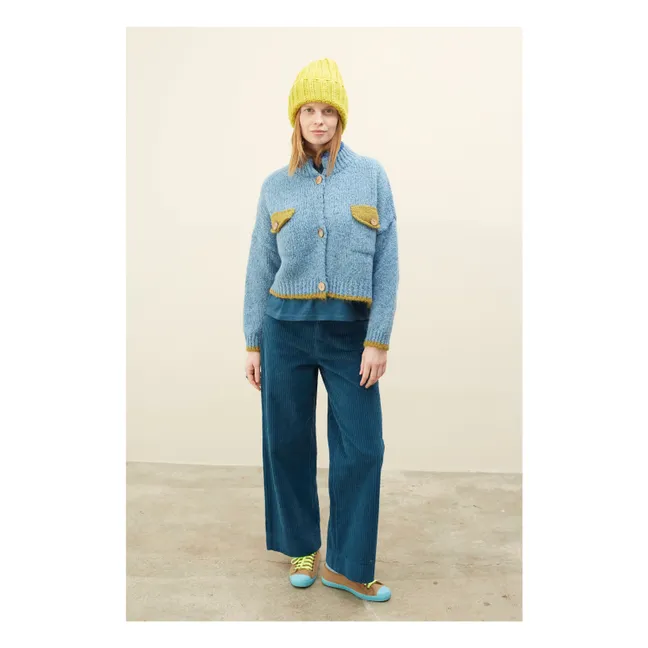 Rosafarbene Hose aus geripptem Velours | Navy