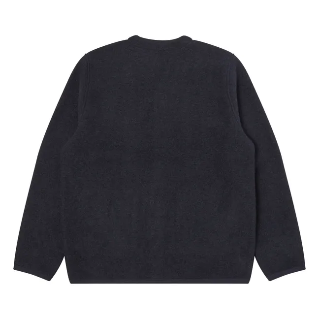 Cardigan in lana con bottoni | Blu marino