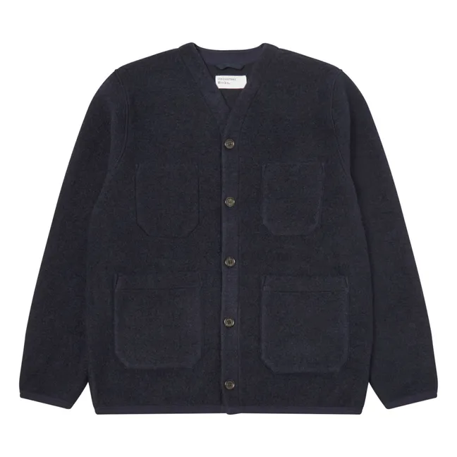 Cardigan in lana con bottoni | Blu marino
