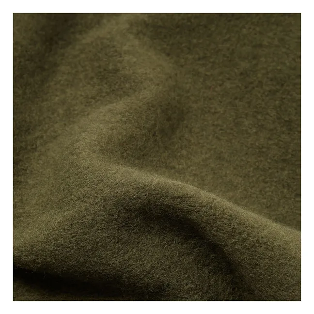 Gilet senza maniche in lana con zip | Verde militare