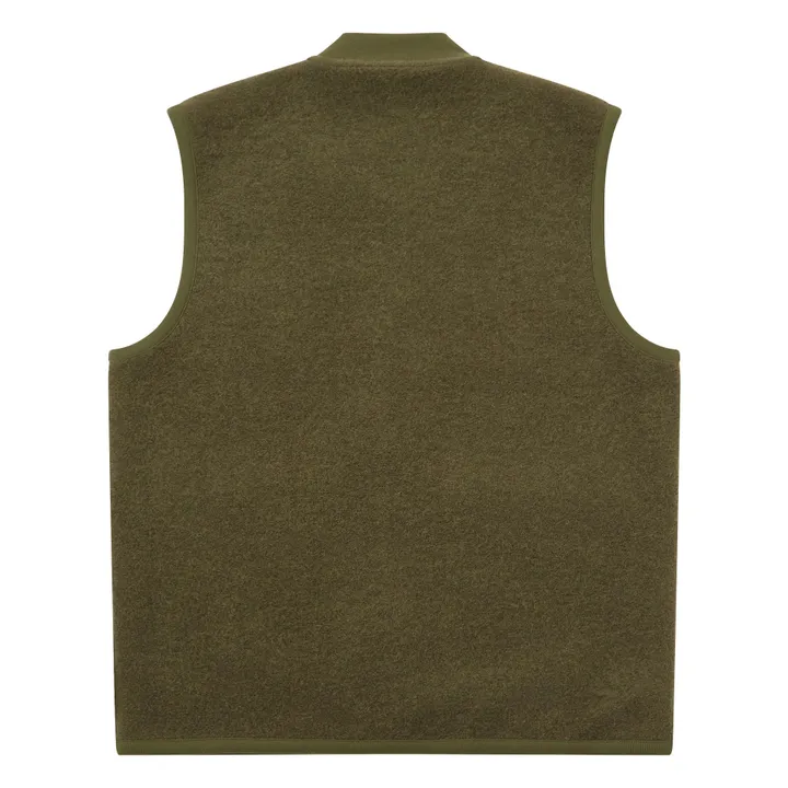 Chaleco de lana sin mangas con cremallera | Verde Kaki- Imagen del producto n°1