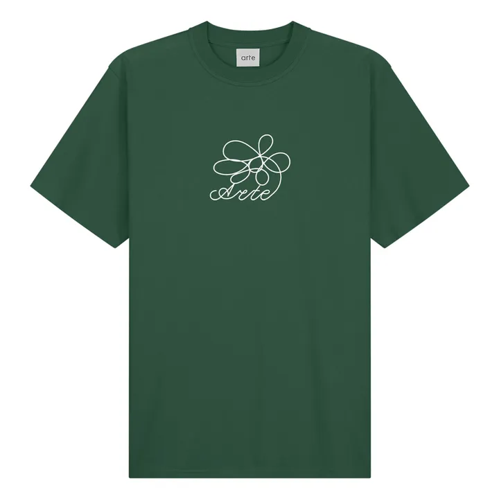 Camiseta Arte Round Flower | Verde Oscuro- Imagen del producto n°0