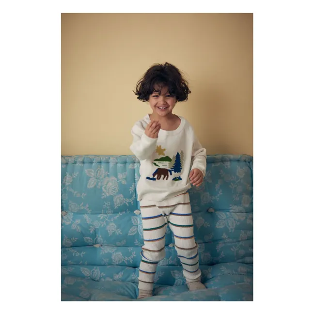 Legging Leni Gestreift | Seidenfarben