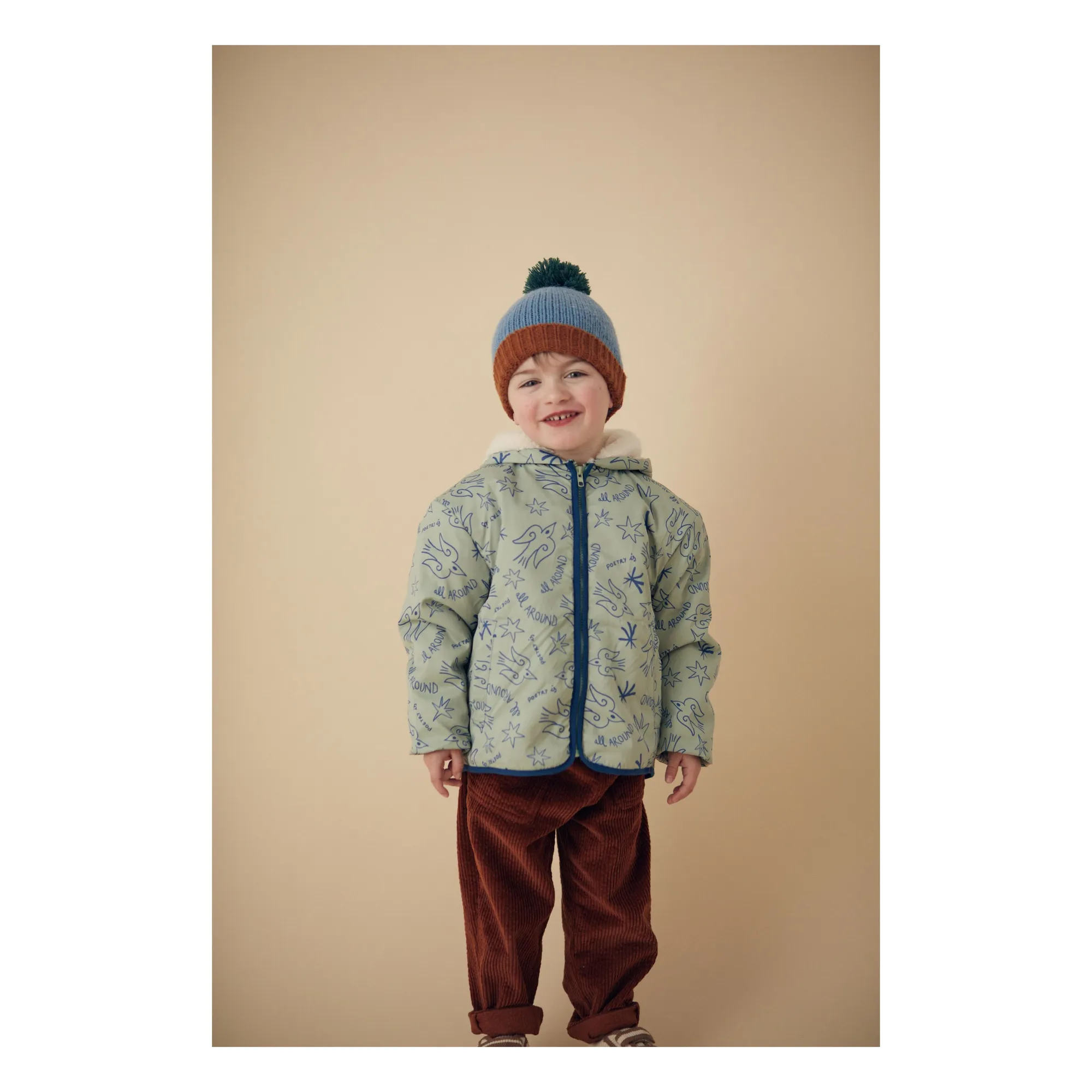 Louise Misha Blue Sinbad Pompon Hat