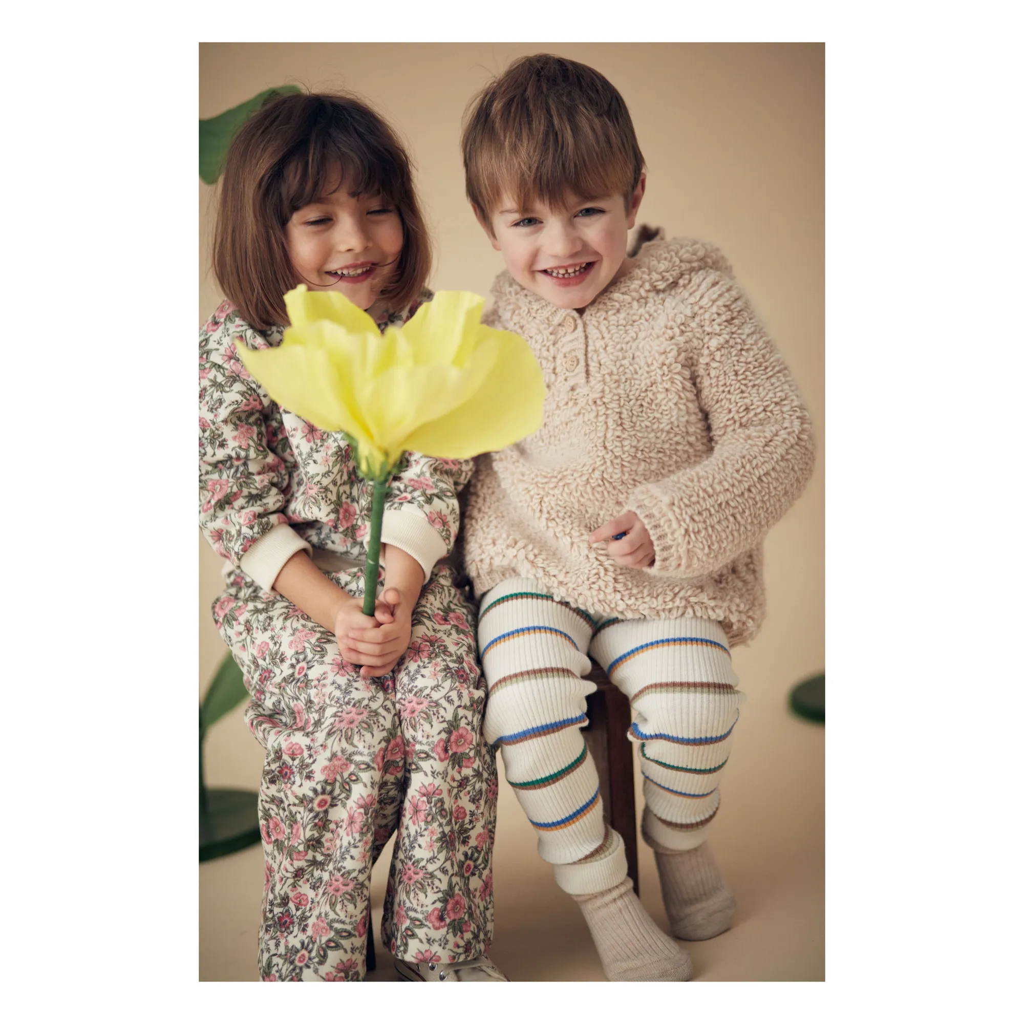 Legging Leni Rayé | Ecru- Image produit n°1
