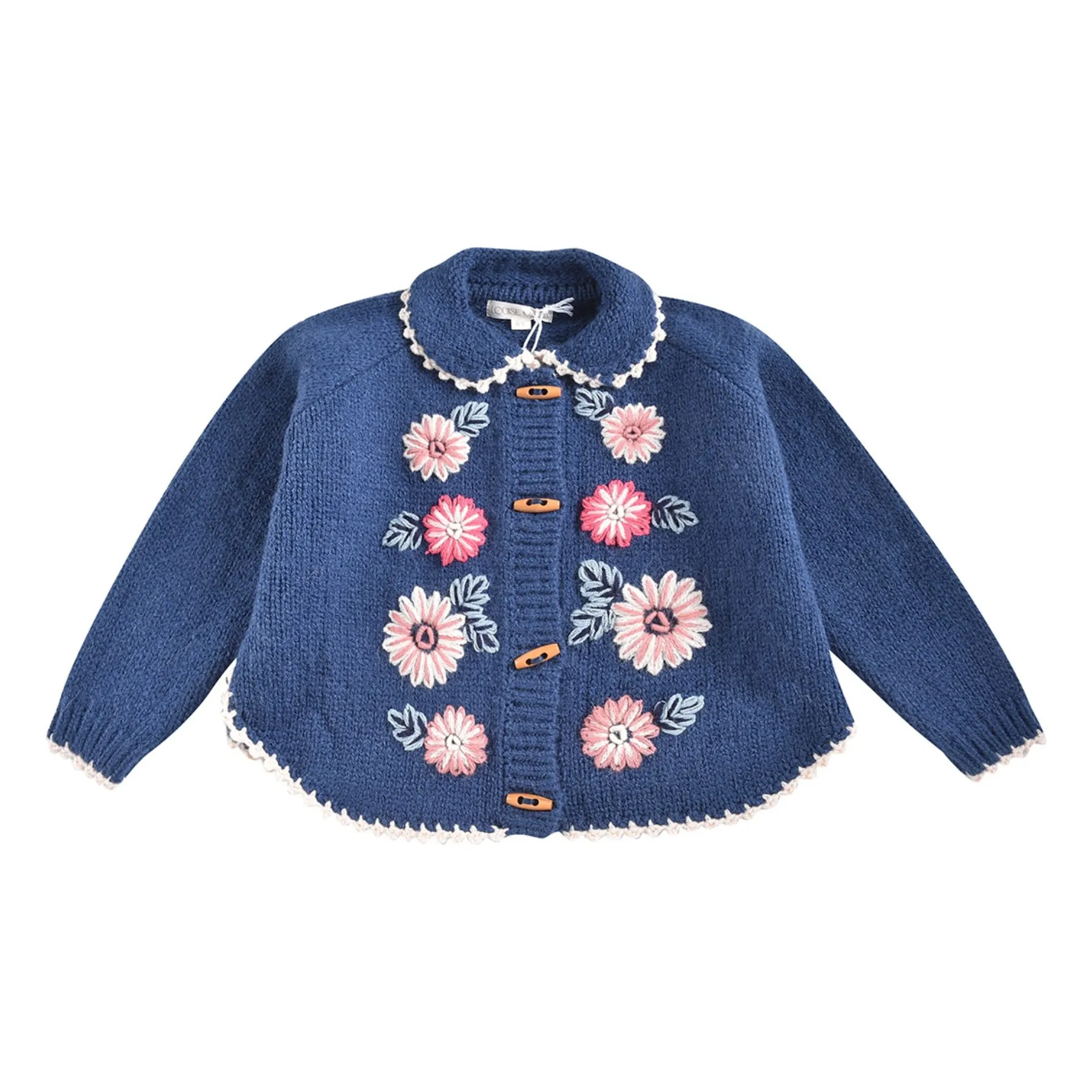 Louise Misha Blue Khella Embroidered Cardigan