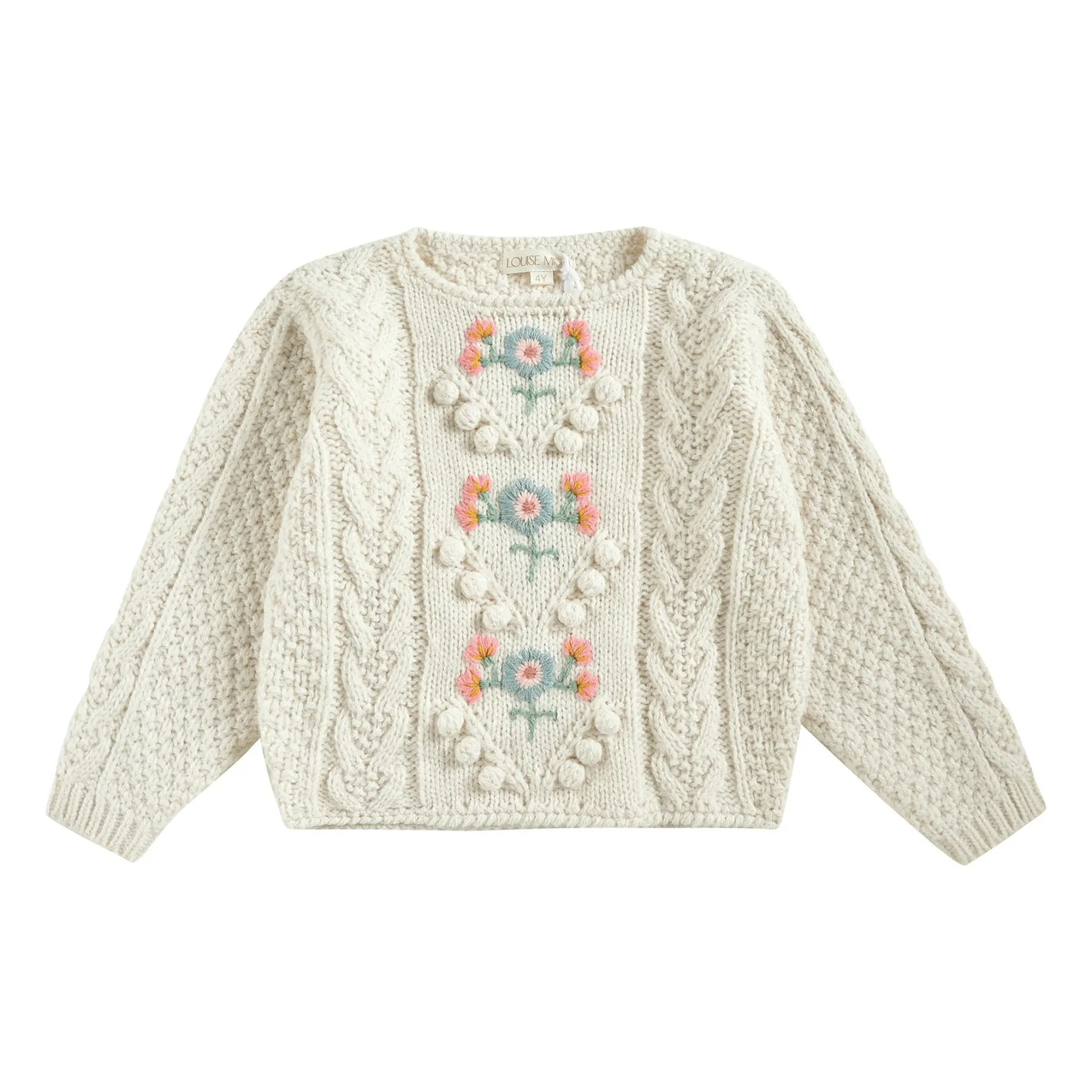 Louise Misha Ecru Vinia Flowers Sweater