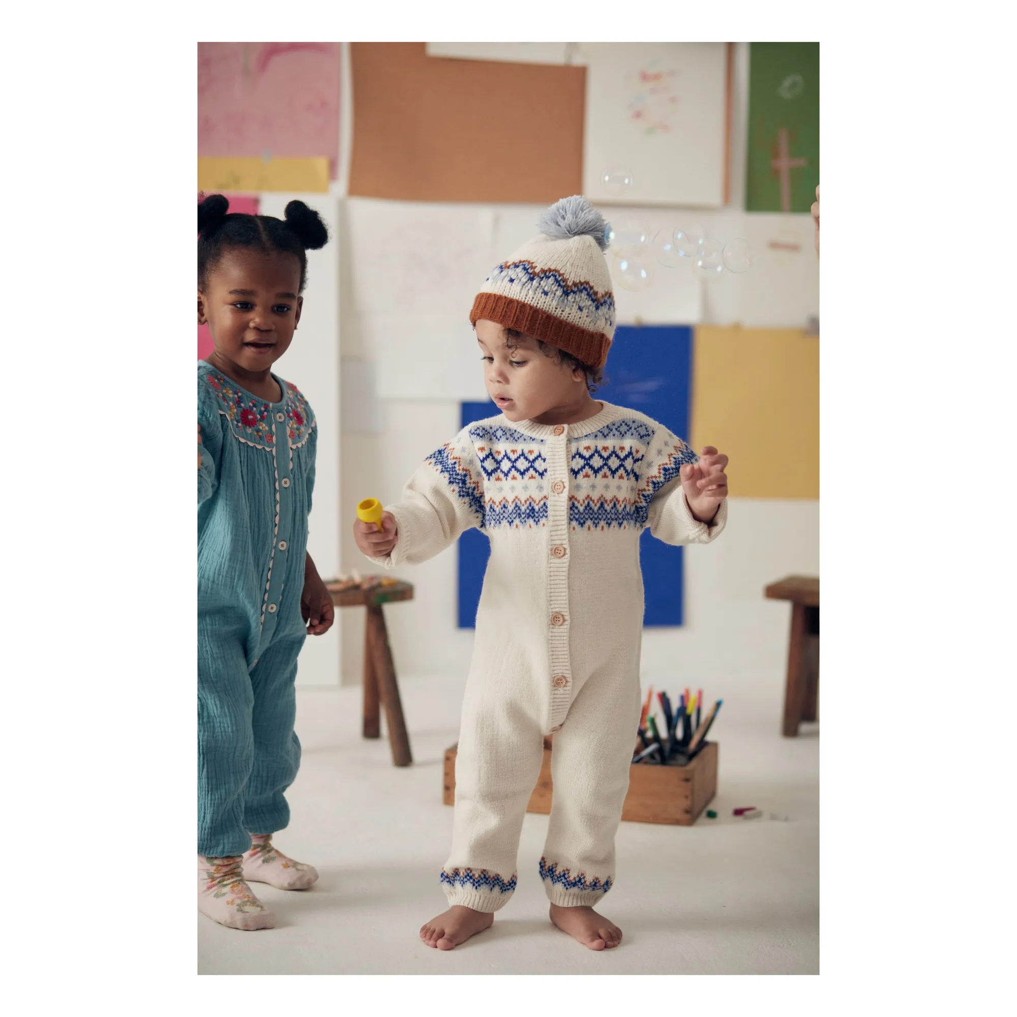 Louise Misha Ecru Bonnet Michel Jacquard