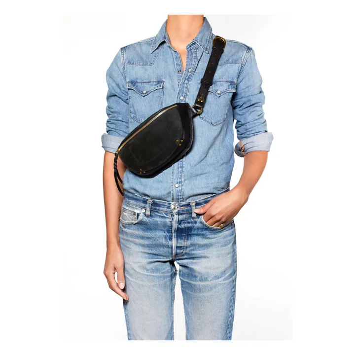 Sac Lino banane Suede | Noir- Image produit n°2