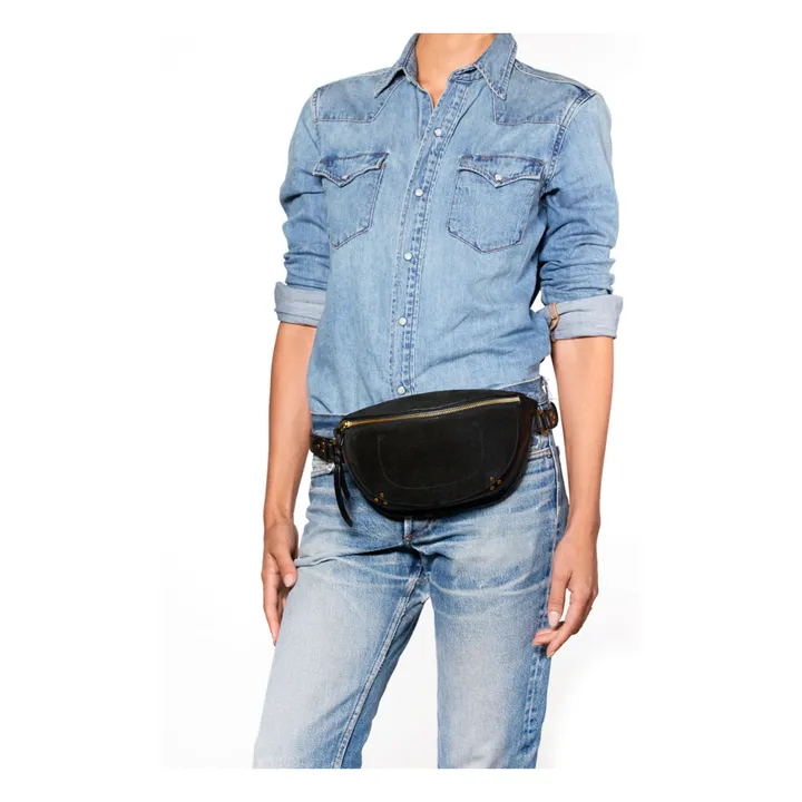 Sac Lino banane Suede | Noir- Image produit n°1