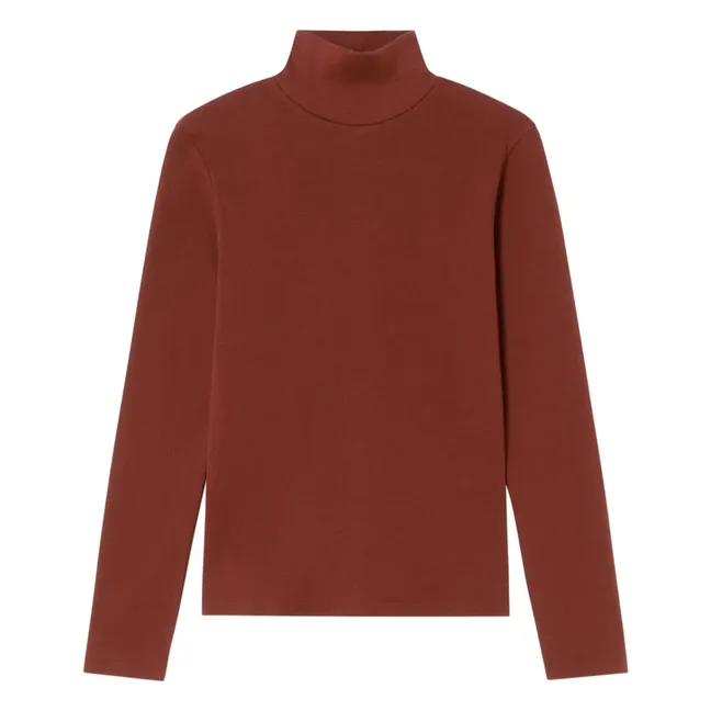 Unterziehpullover Leiste Gerippt Bio-Baumwolle | Braun