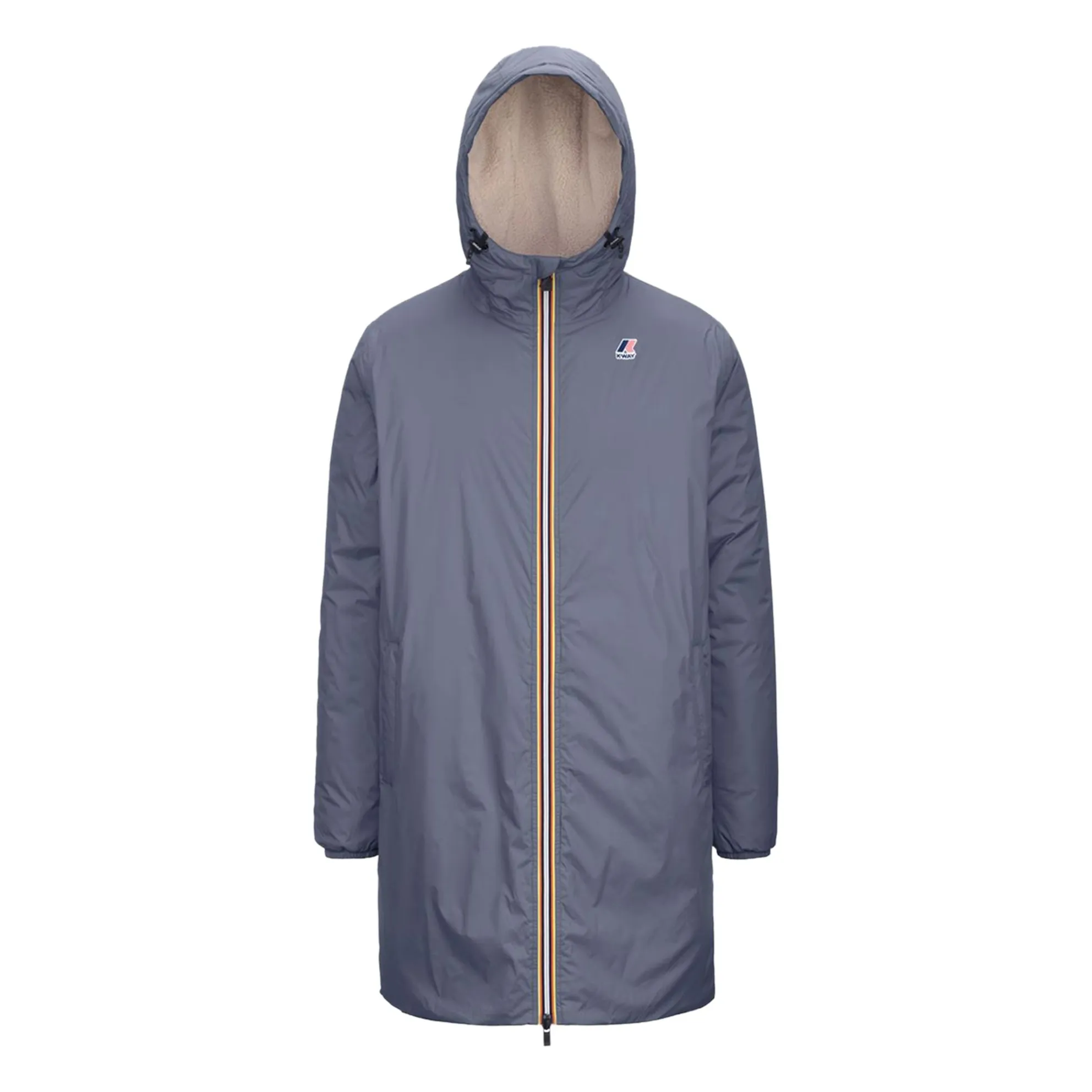 K-Way Grey Blue Le Vrai Eiffel Orsetto 3.0 Filled Waterproof Jacket