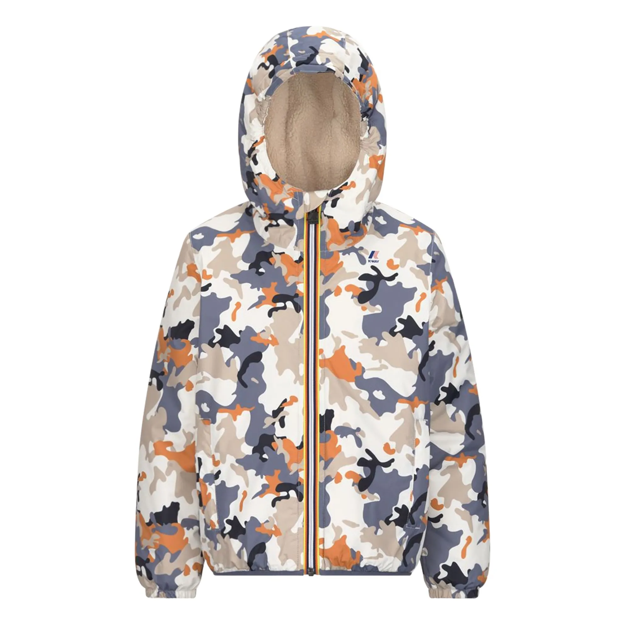 K-Way Ecru Le Vrai 3.0 Claude Orsetto Long Filled Waterproof Jacket