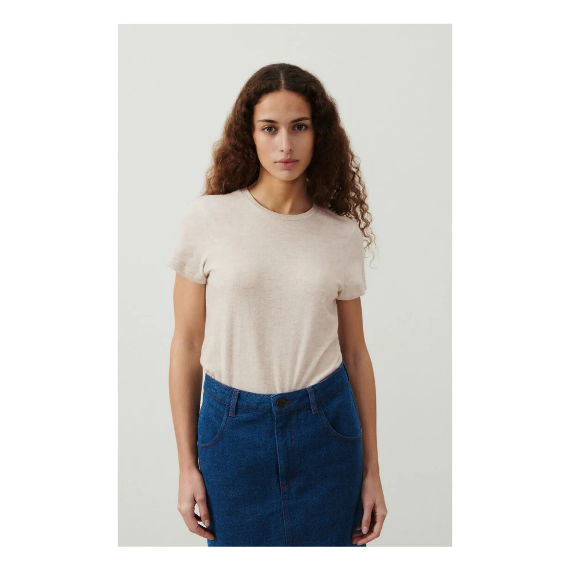 American Vintage Heather Grey Ypawood Crew Neck T-Shirt