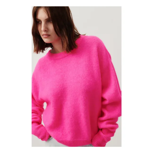 Pull Col Bateau Vitow Alpaga et Laine | Rose fluo